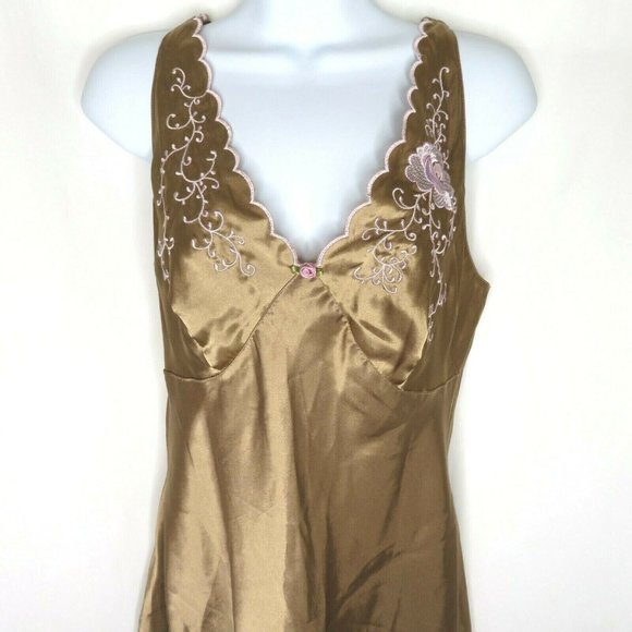 Vintage Inner Most Sears Knee Length Nightgown Embroidery Chiffon Accordion Hem - Picture 5 of 10